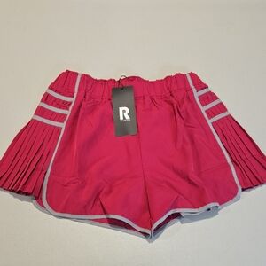 PrinStory Women's Pink Pleated Shorts, Med. NWT